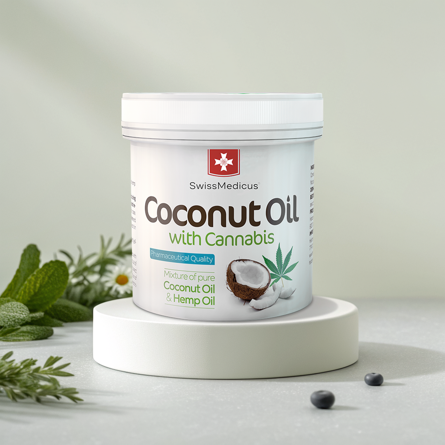 Aceite de coco con cáñamo